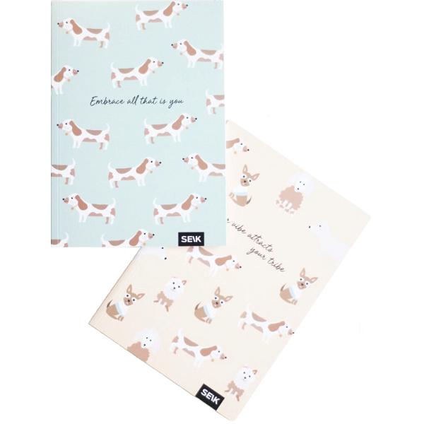 Set 2 caiete liniatura punctata: Dogs and Puppies