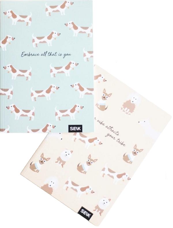 Set 2 caiete liniatura punctata: Dogs and Puppies