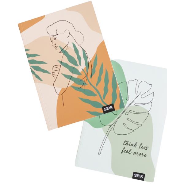 Set 2 caiete liniatura punctata: Think Less and Feel More