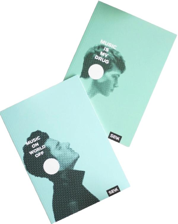 Set 2 caiete liniatura punctata: Music On and Music Is