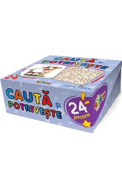 Coperta cărții 'Caută și potrivește. 24 jetoane - Inesa Tăutu'