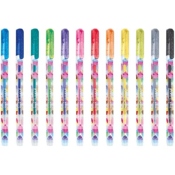 Set 12 pixuri cu sclipici parfumat. Muffin