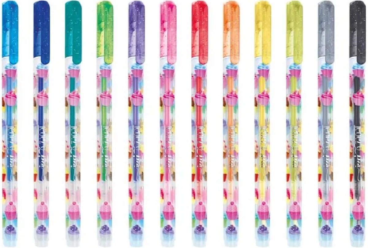 Set 12 pixuri cu sclipici parfumat. Muffin