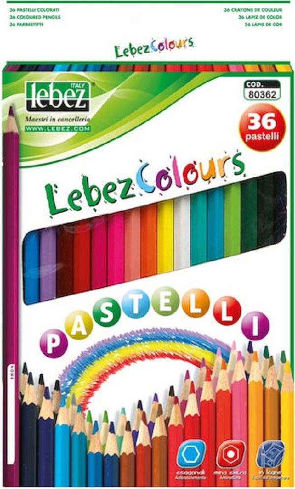 Set 36 creioane colorate hexagonale