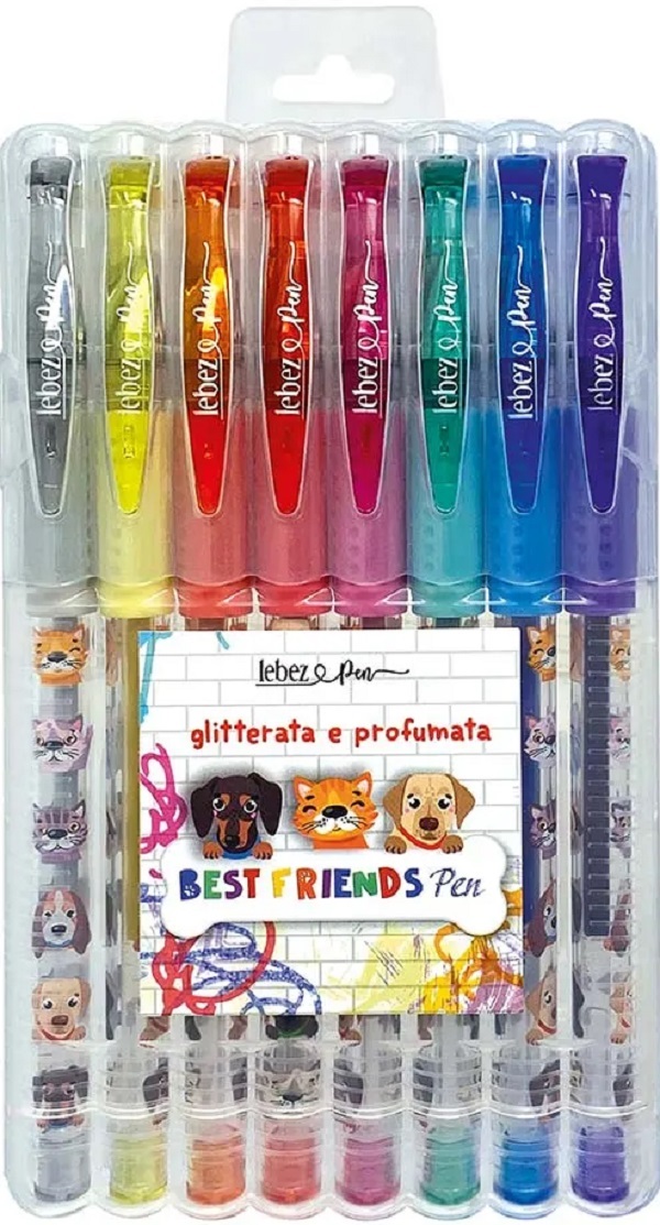 Set 8 pixuri cu sclipici parfumat: Best Friends