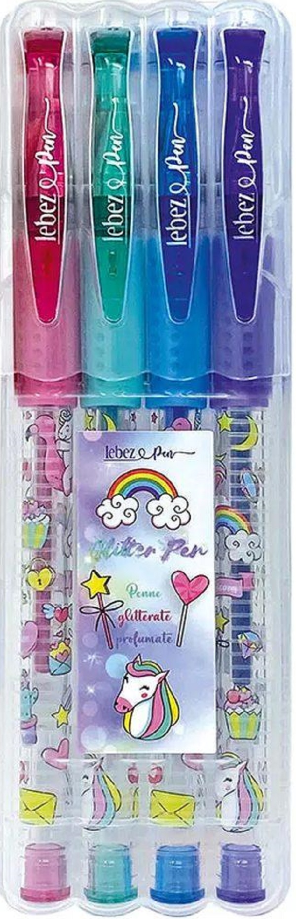 Set 4 pixuri cu sclipici parfumat. Girly