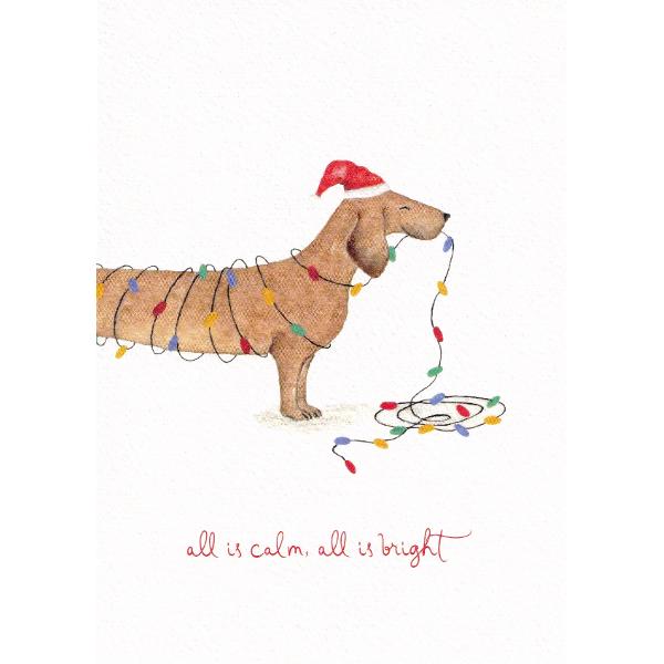 Felicitare: Teckel. All is Calm, All is Bright