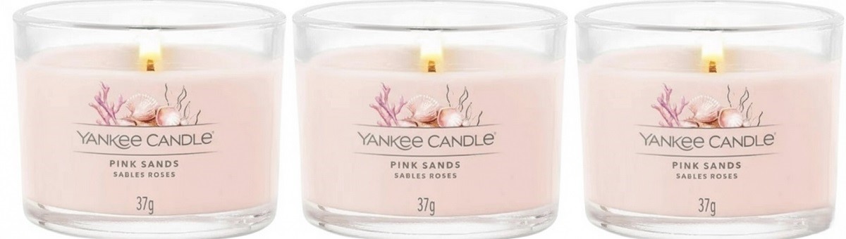 Set 3 lumanari parfumate mini: Pink Sands