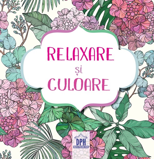 Relaxare si culoare: Carte de colorat + 4 creioane colorate