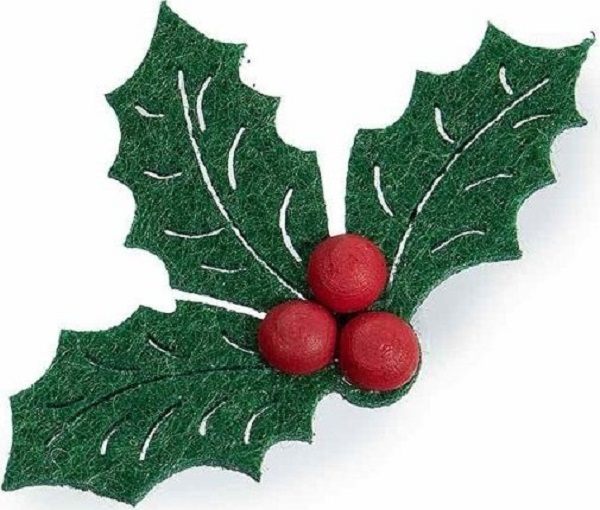 Decoratie verde inchis din fetru pentru cadourile de Craciun