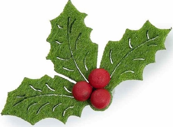 Decoratie verde deschis din fetru pentru cadourile de Craciun