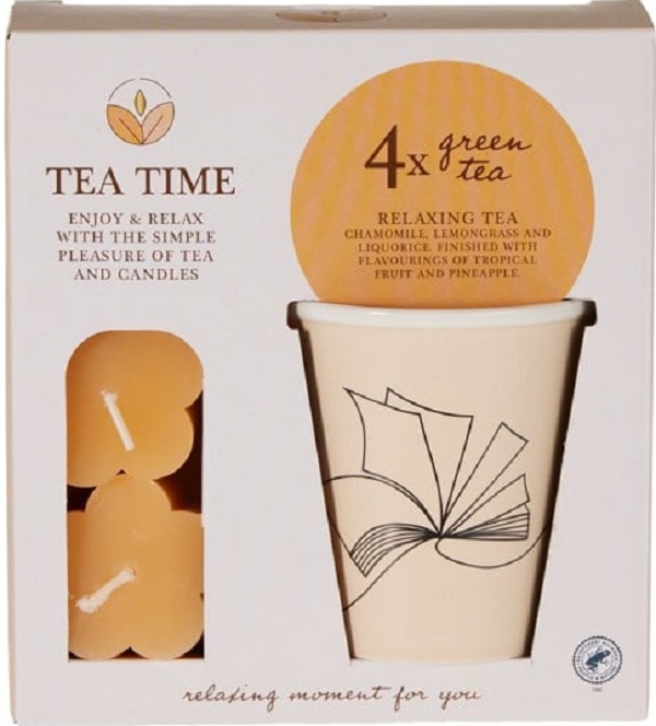 Set cana, ceai si lumanari. Galben