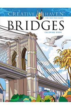 Coperta cărții 'Creative Haven Bridges Coloring Book - George Toufexis'