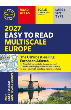 Philip's 2027 Easy to Read Multiscale Road Atlas of Europe -