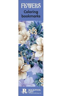 Coperta cărții 'Flowers Coloring Bookmarks - Rockpool Publishing'