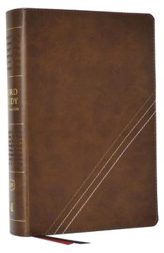 Coperta cărții 'Kjv, Word Study Reference Bible, Leathersoft, Brown, Red Letter, Thumb Indexed, Comfort Print: 2,000 Keywords That'