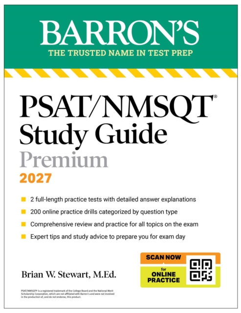Coperta cărții 'Psat/NMSQT Premium Study Guide, 2027: 2 Practice Tests + Comprehensive Review + 200 Online Drills - Brian W. Stewart'