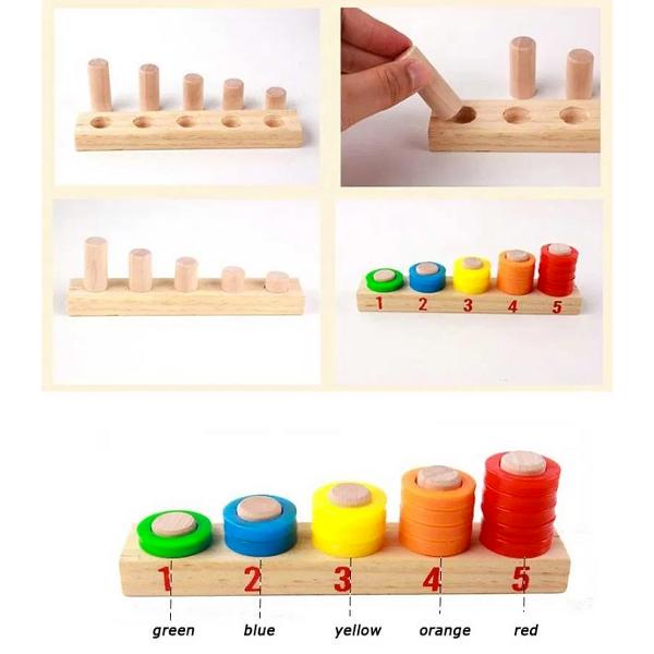 Joc educativ din lemn cu tablita de scris. Donuts number-crunching