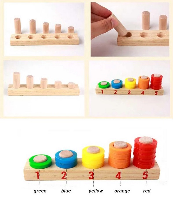 Joc educativ din lemn cu tablita de scris. Donuts number-crunching