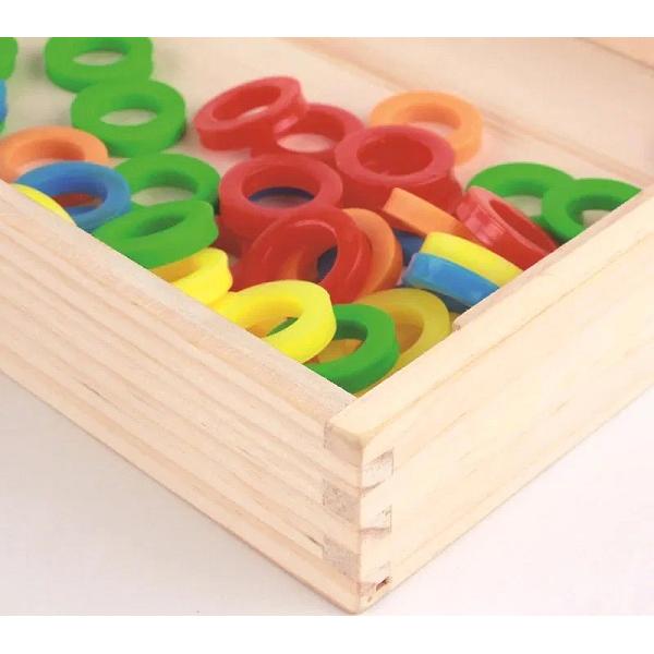 Joc educativ din lemn cu tablita de scris. Donuts number-crunching