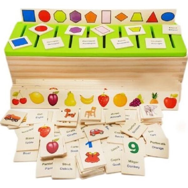 Sortator din lemn. Joc clasificare, sortare si asociere