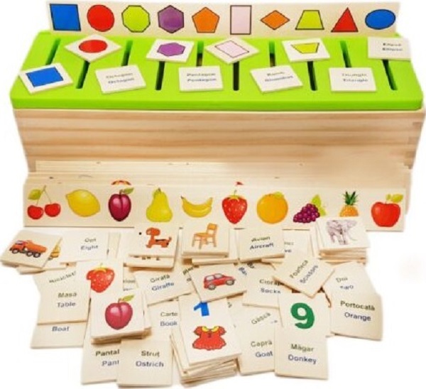 Sortator din lemn. Joc clasificare, sortare si asociere
