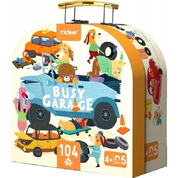 Puzzle in valiza. Busy Garage. 104 piese