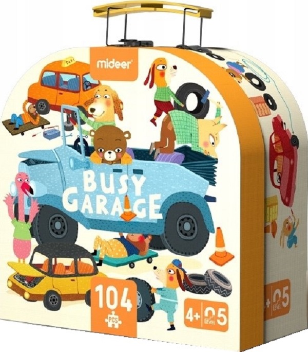 Puzzle in valiza. Busy Garage. 104 piese