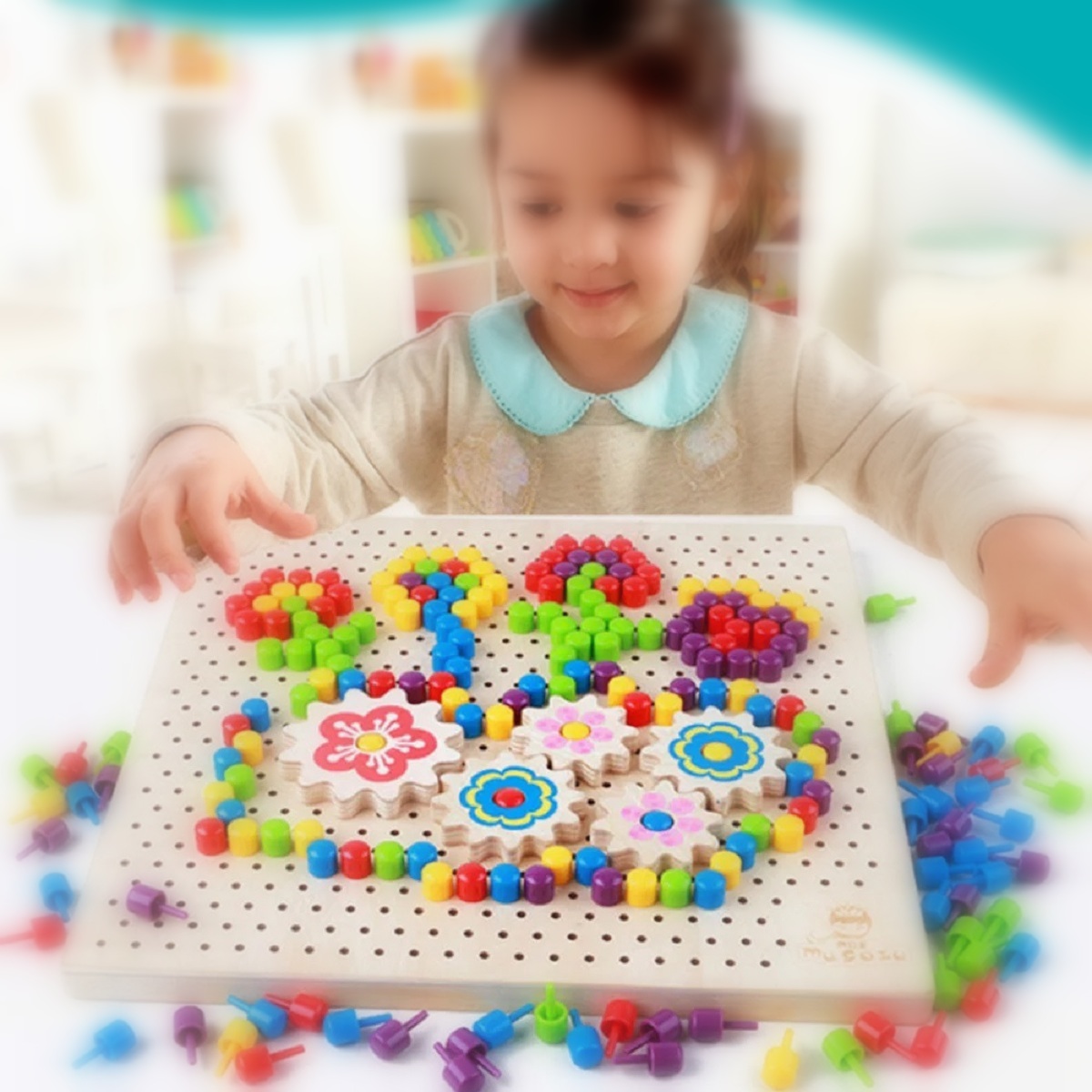 Joc mozaic cu pioneze. Variety Pixel Drawing