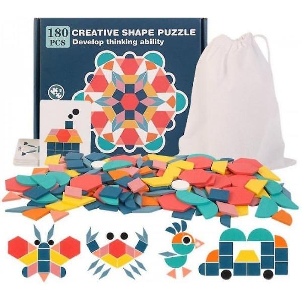 Joc: Tangram din lemn 180 piese