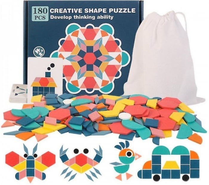 Joc: Tangram din lemn 180 piese