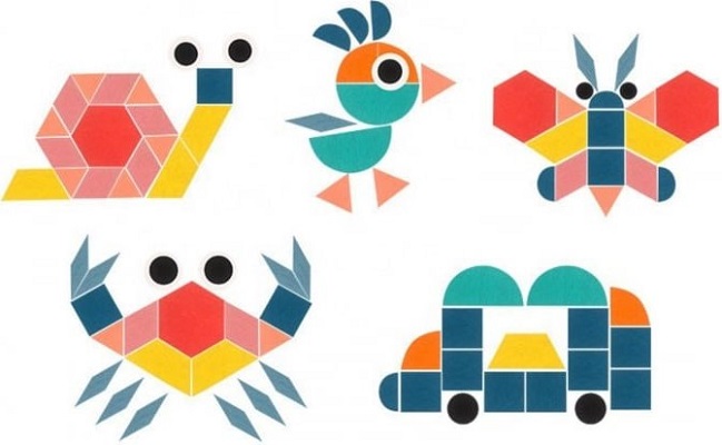 Joc: Tangram din lemn 180 piese