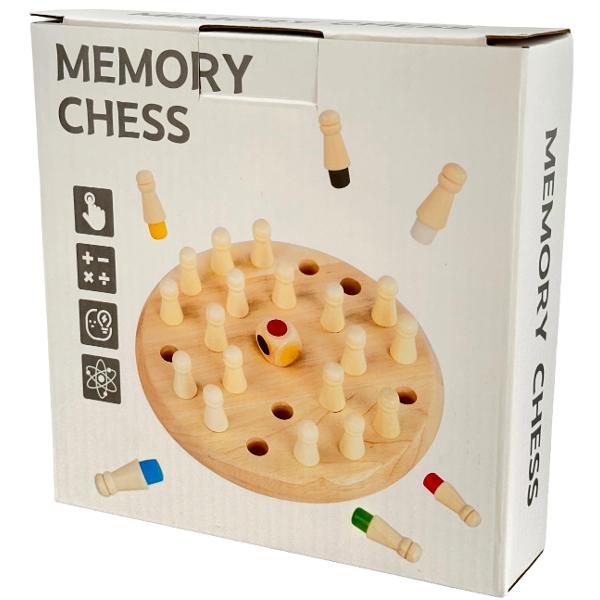 Joc educativ 2 in 1: Joc de memorie Memory Chess cu pioni colorati + Joc roman de strategie Rota