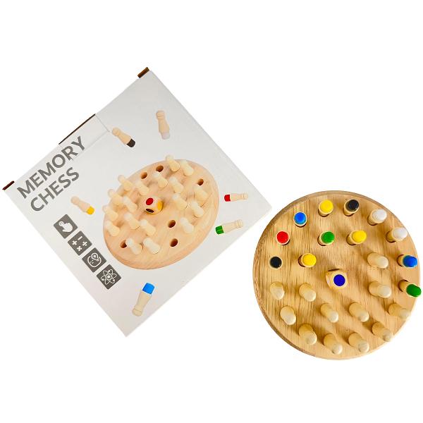 Joc educativ 2 in 1: Joc de memorie Memory Chess cu pioni colorati + Joc roman de strategie Rota