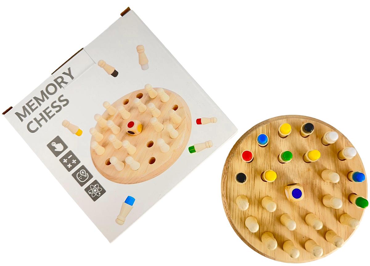 Imaginea produsului 'Joc educativ 2 în 1: Joc de memorie Memory Chess cu pioni colorați + Joc roman de strategie Rota'