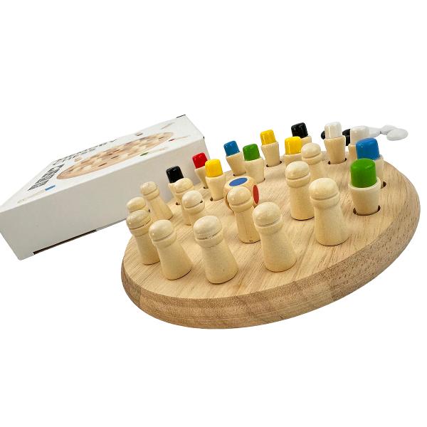 Joc educativ 2 in 1: Joc de memorie Memory Chess cu pioni colorati + Joc roman de strategie Rota
