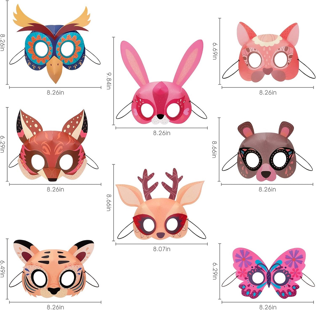 Set masti 3D. Paper Masks. Animale