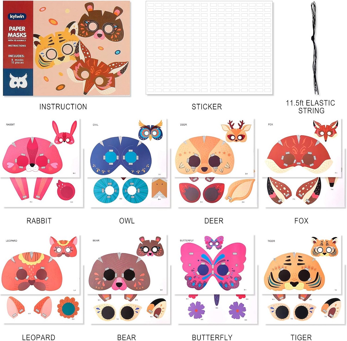 Set masti 3D. Paper Masks. Animale