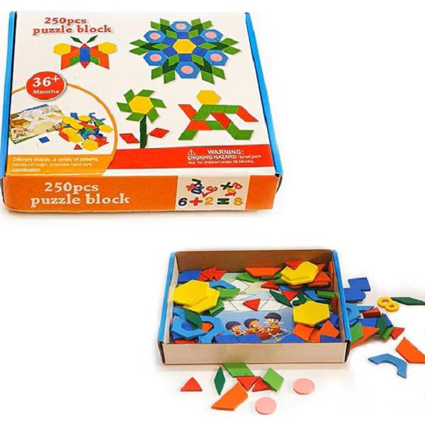 Joc: Tangram din lemn 250 piese