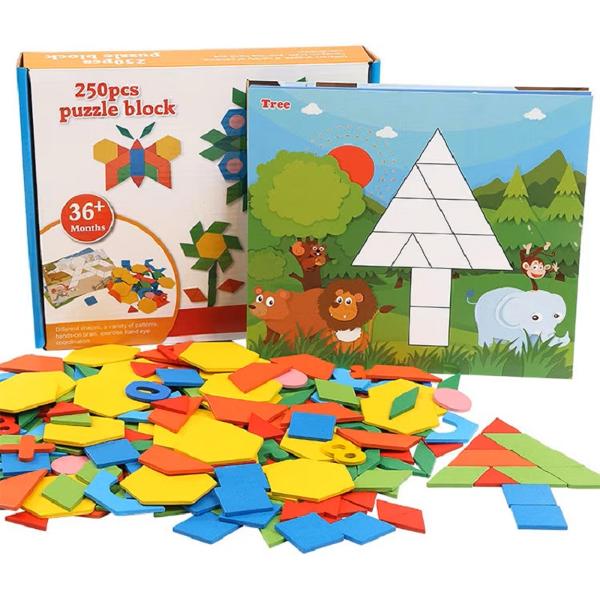 Joc: Tangram din lemn 250 piese