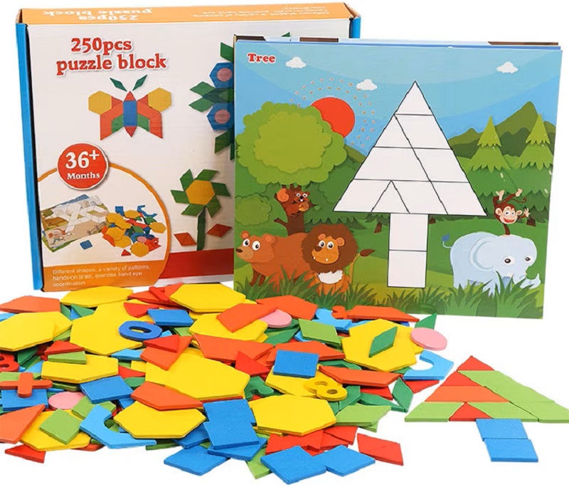 Joc: Tangram din lemn 250 piese