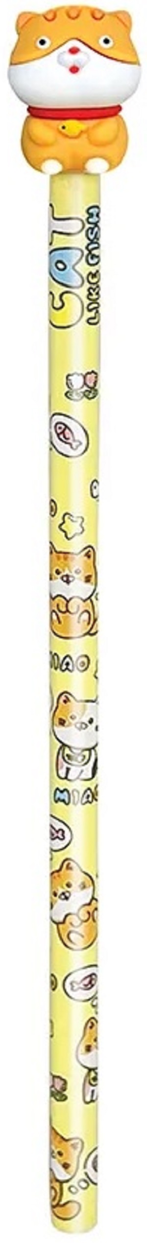 Creion grafic galben. Pisica portocalie