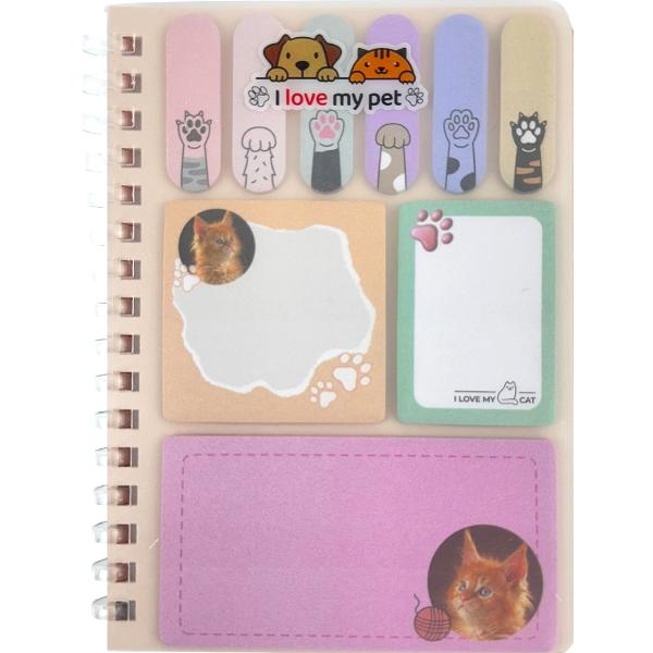 Set memo Mini Meow. Pisicuta portocalie