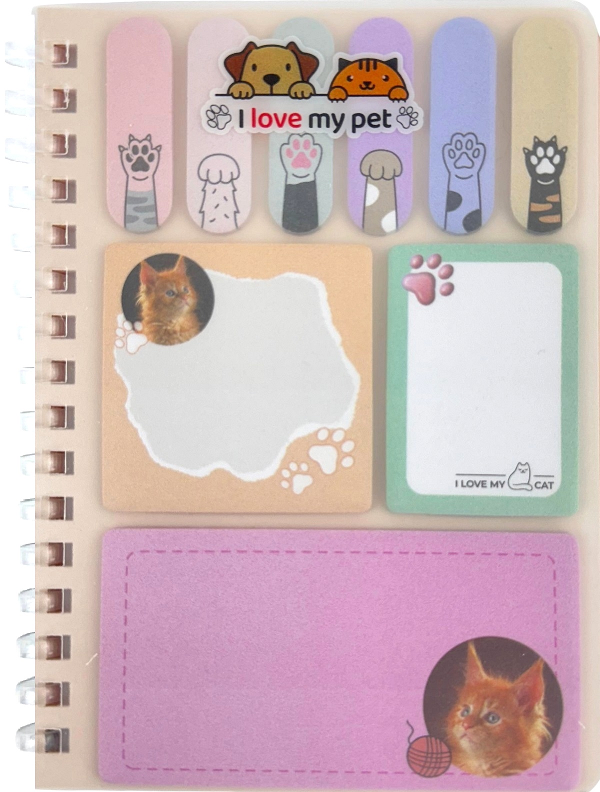 Set memo Mini Meow. Pisicuta portocalie