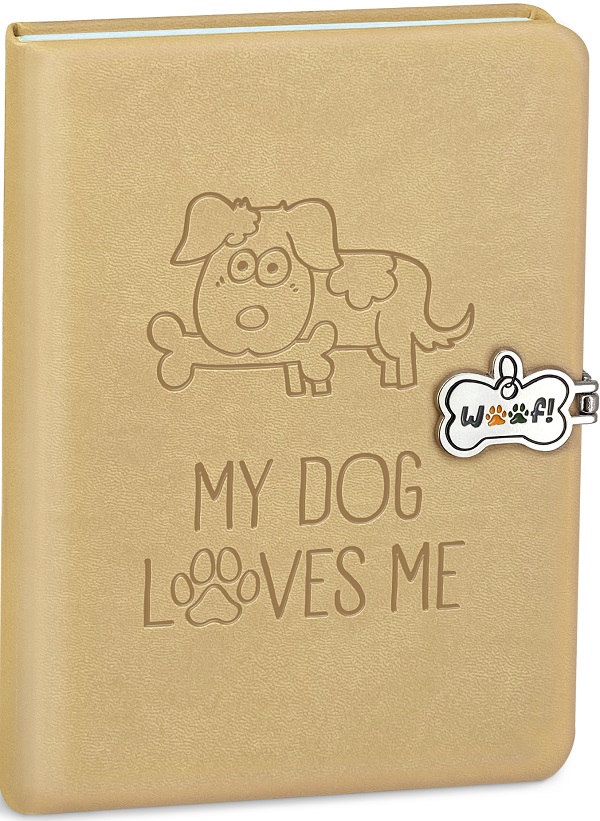 Jurnal cu inchidere magnetica. My dog loves me. Bej