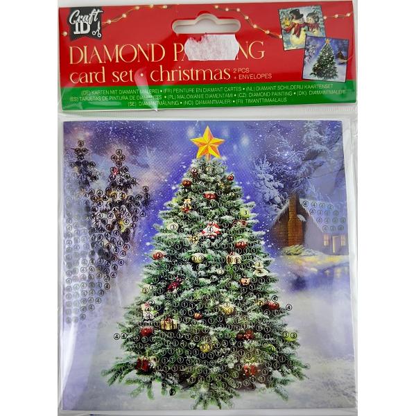 Set creativ: Felicitari brad si om de zapada. Diamond Painting Card Set