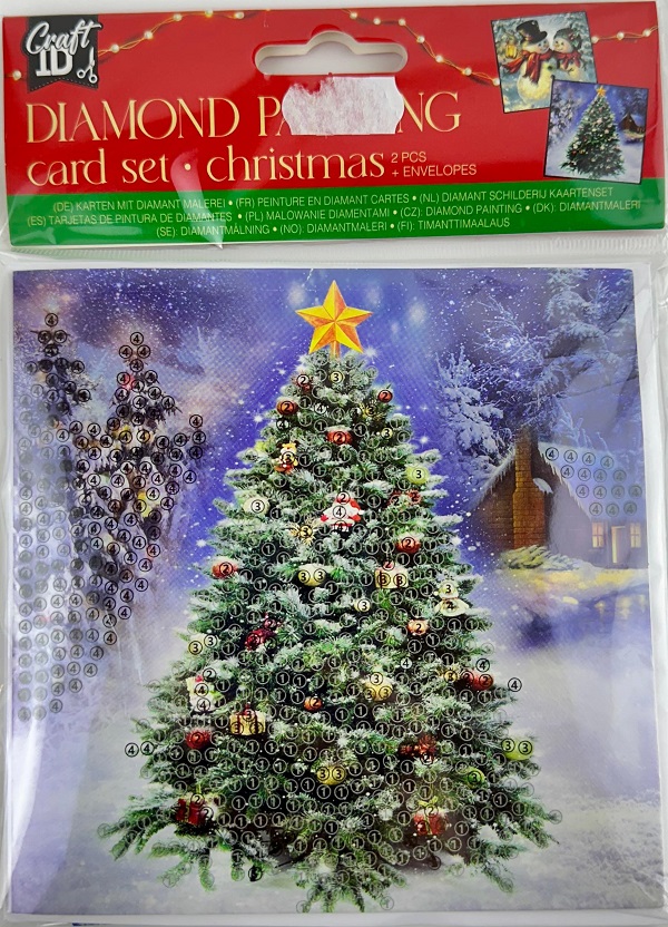 Set creativ: Felicitari brad si om de zapada. Diamond Painting Card Set