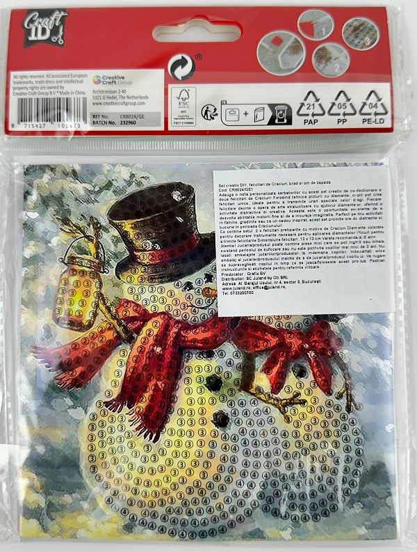 Set creativ: Felicitari brad si om de zapada. Diamond Painting Card Set