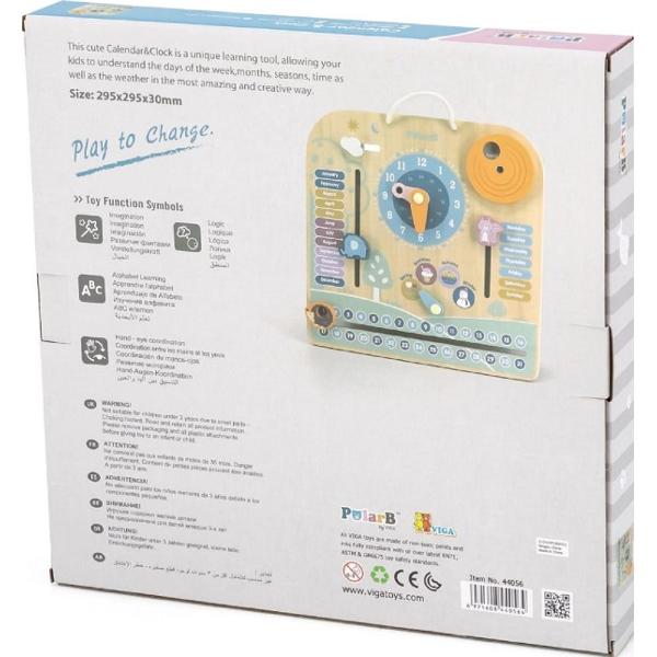 Calendar cu ceas din lemn