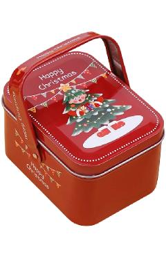 Poza produsului Lumanare Craciun in cutie metal rosu